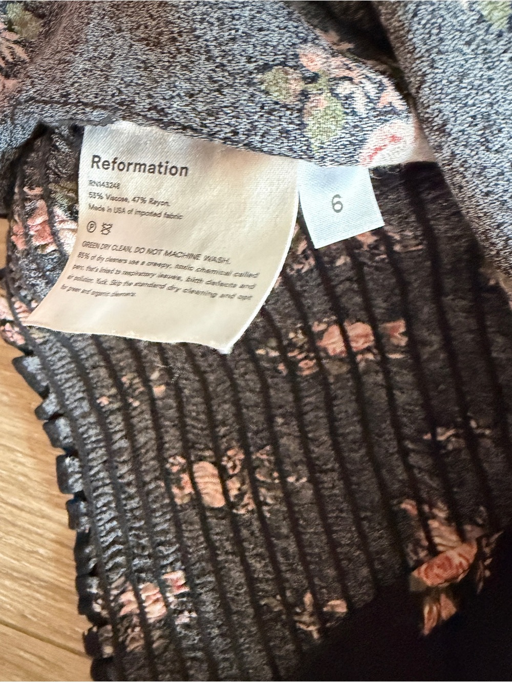 Reformation Jewel floral print bustier sweetheart top black floral size 6 - Picture 5 of 6